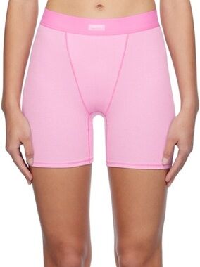 SKIMS COTTON RIB BOXER LIMITED EDITION: BUBBLE GUM SMALL